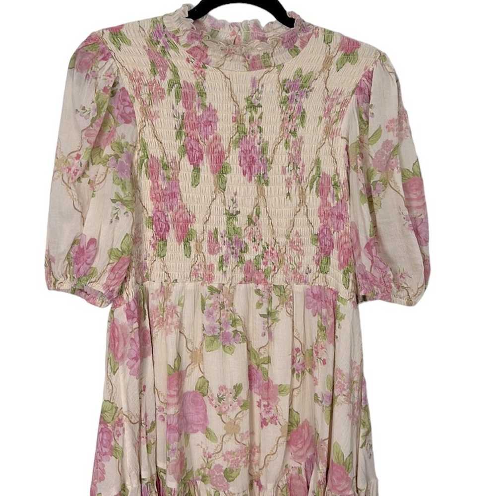 Spell & The Gypsy Blush Pink Floral Mini Dress Wo… - image 2