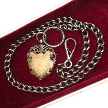 Antique Watch Chain & Fob Necklace: Georgian Stee… - image 1