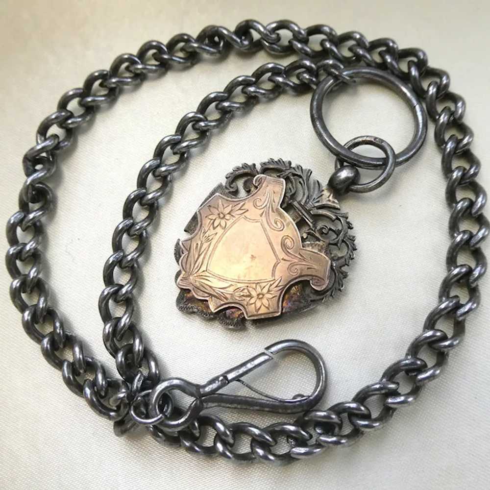 Antique Watch Chain & Fob Necklace: Georgian Stee… - image 4