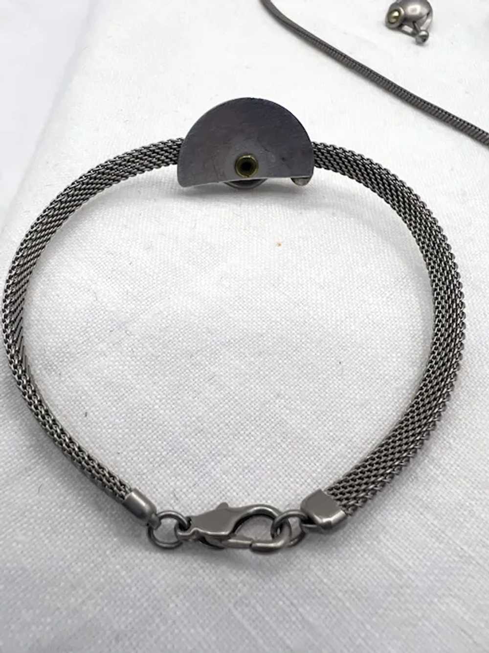 1980s Industrial Handcrafted silver tone Necklace… - image 4