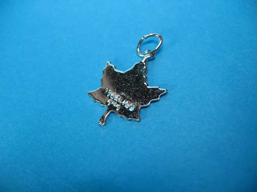 Vintage Sterling Silver Niagara Falls Leaf Charm - image 2