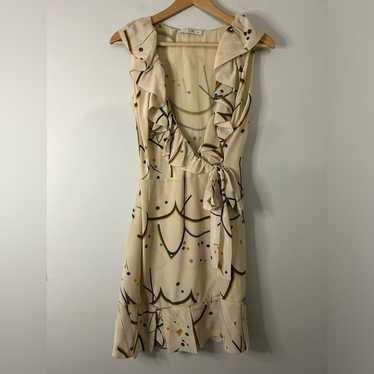 Prada Made In Italy Silk Printed Mini Wrap Dress - image 1