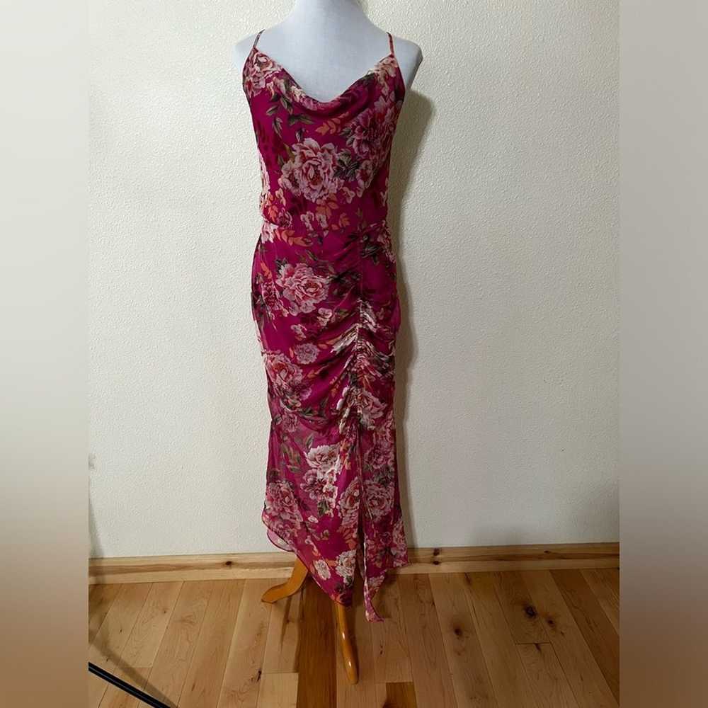Sau Lee Freida SAULEE Dress in Hot Pink Floral Si… - image 1