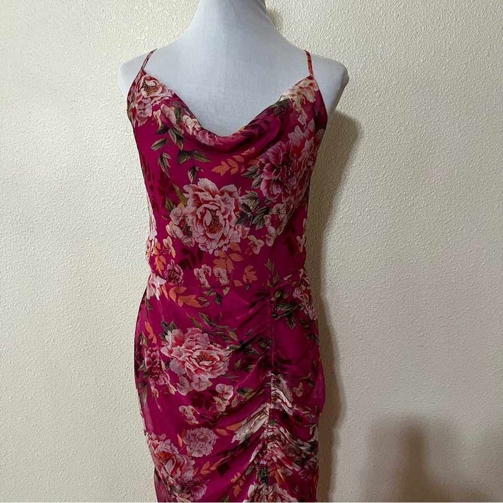 Sau Lee Freida SAULEE Dress in Hot Pink Floral Si… - image 3