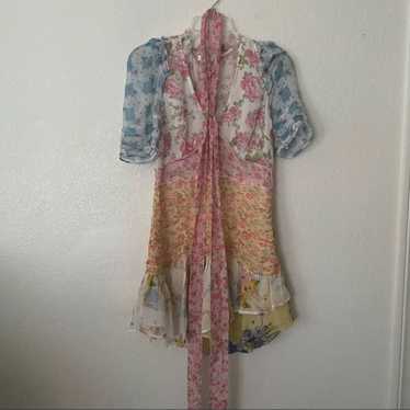 LoveShackFancy Arlo Silk Floral Mini Dress