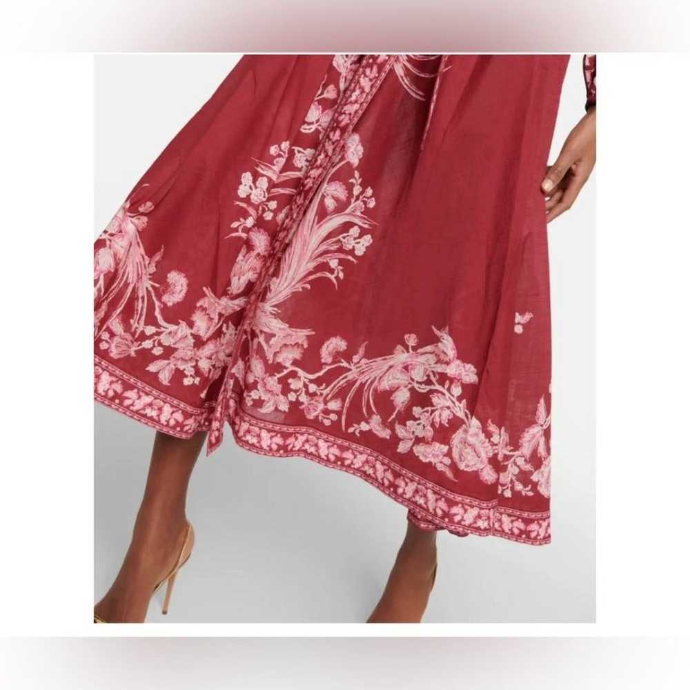 ZIMMERMANN The Tiggy Wrap Midi Dress Red Rhubarb … - image 5