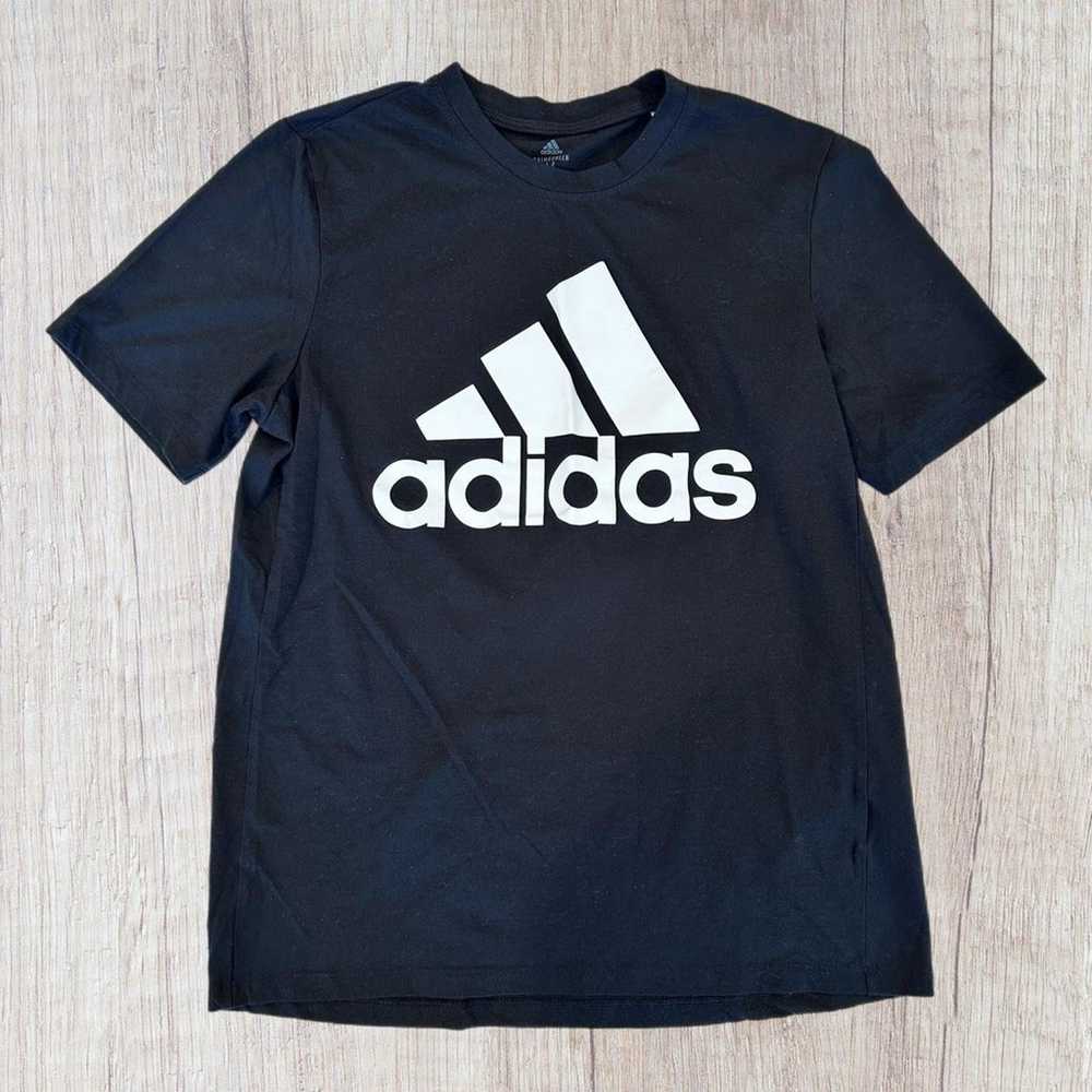 Black adidas 3 stripe logo t shirt - image 1