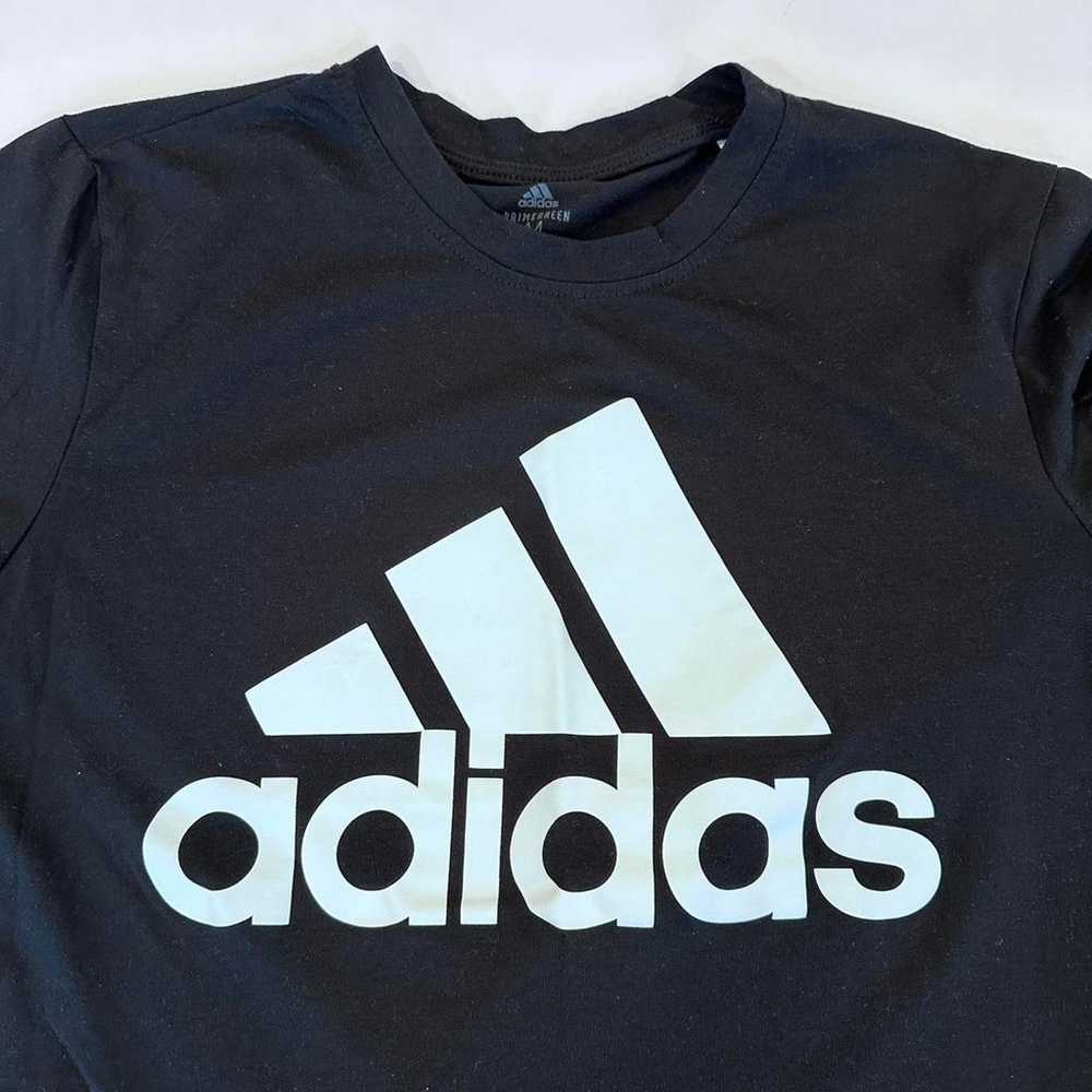 Black adidas 3 stripe logo t shirt - image 5