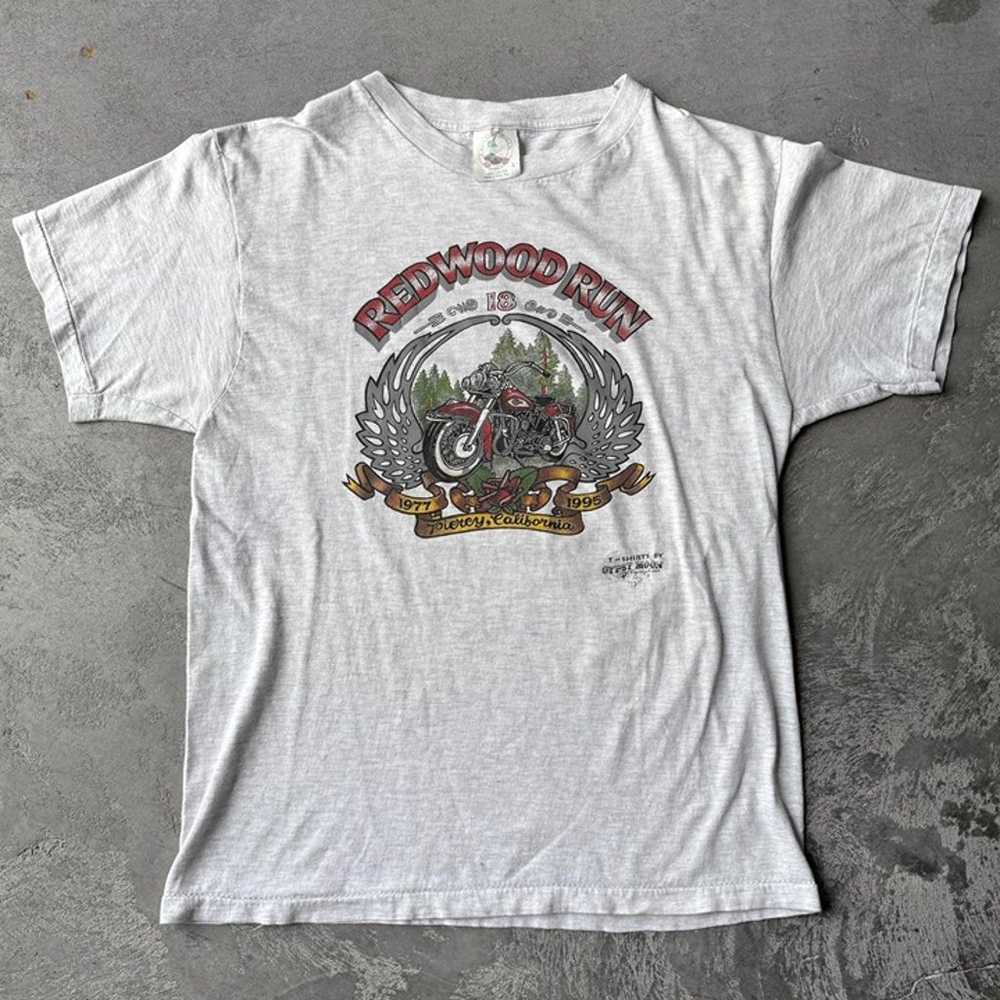 Vintage 1995 Redwood Run Bike Rally T Shirt - image 1