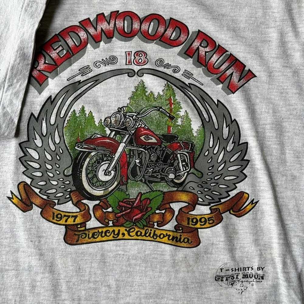 Vintage 1995 Redwood Run Bike Rally T Shirt - image 2