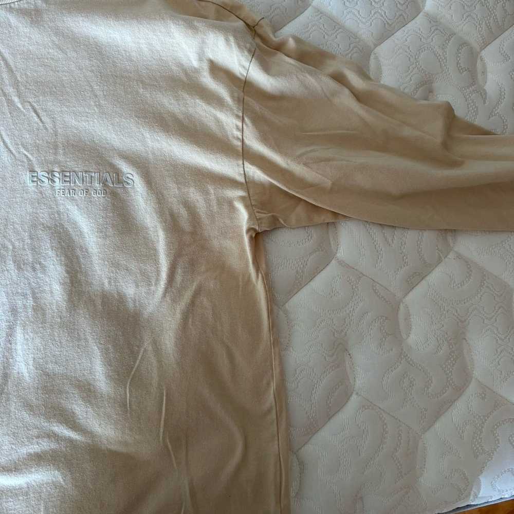 Essentials long sleeve t shirt beige brown cream … - image 5