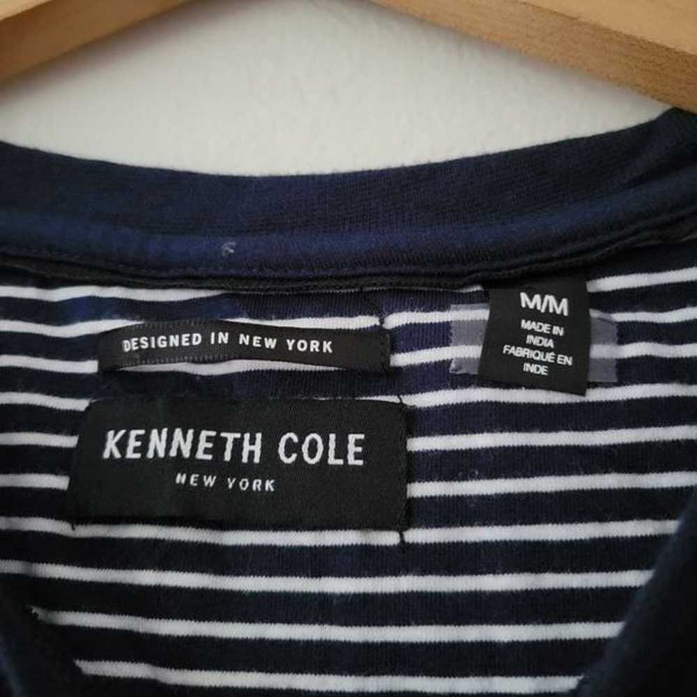 Kenneth Cole New York Navy Blue White Striped T-s… - image 2