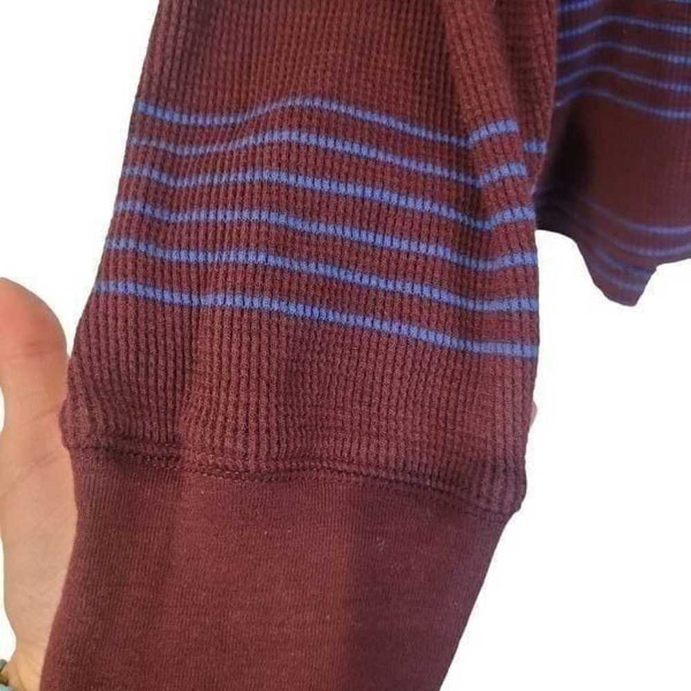 Gap Men's Burgundy w Blue Stripes Cotton Thermal … - image 5