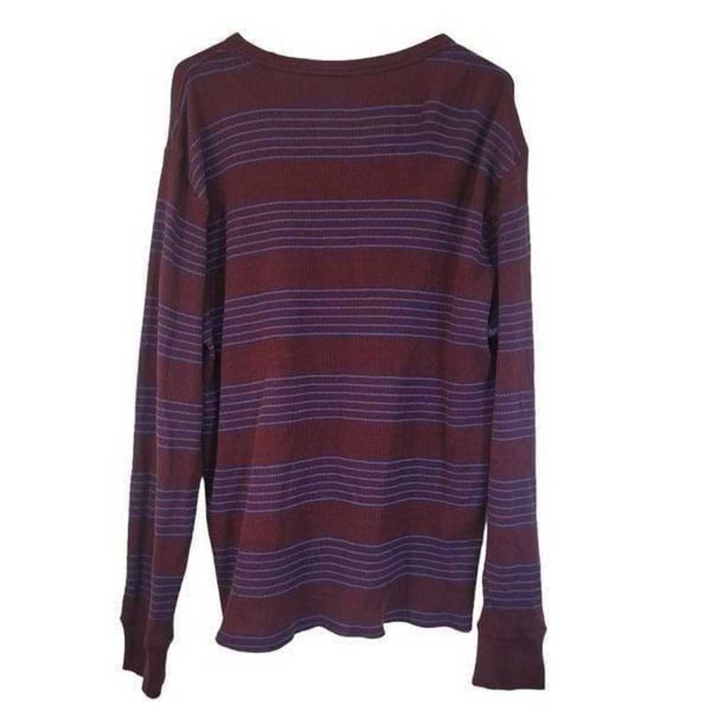 Gap Men's Burgundy w Blue Stripes Cotton Thermal … - image 6