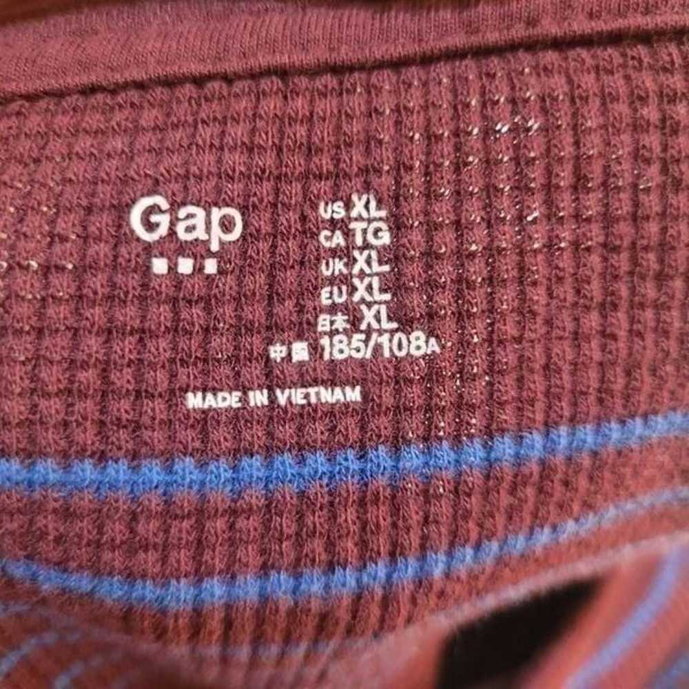 Gap Men's Burgundy w Blue Stripes Cotton Thermal … - image 8