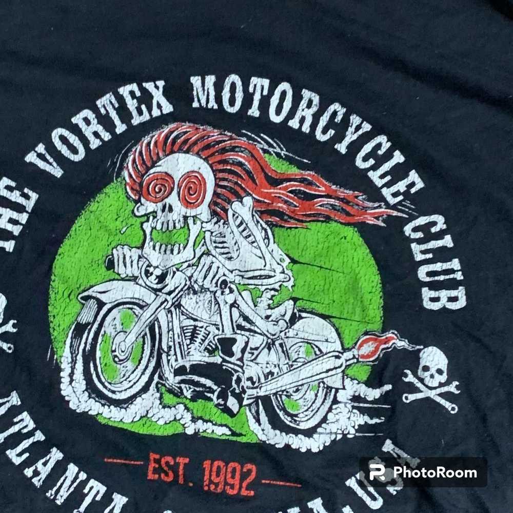 Vintage Vortex Motorcycle Club Shirt XL Black Vin… - image 2