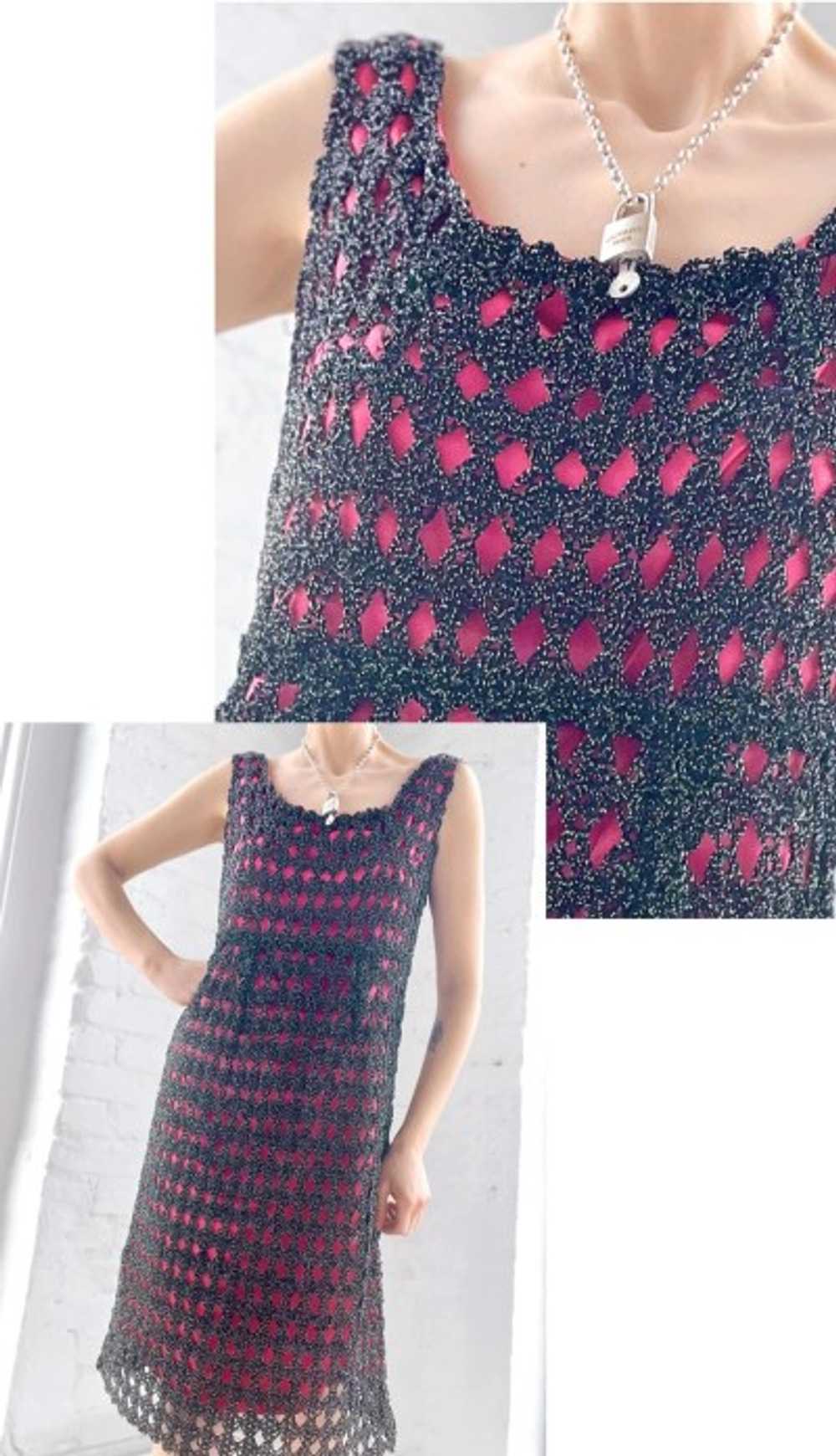 60s glitter fishnet dress - image 2