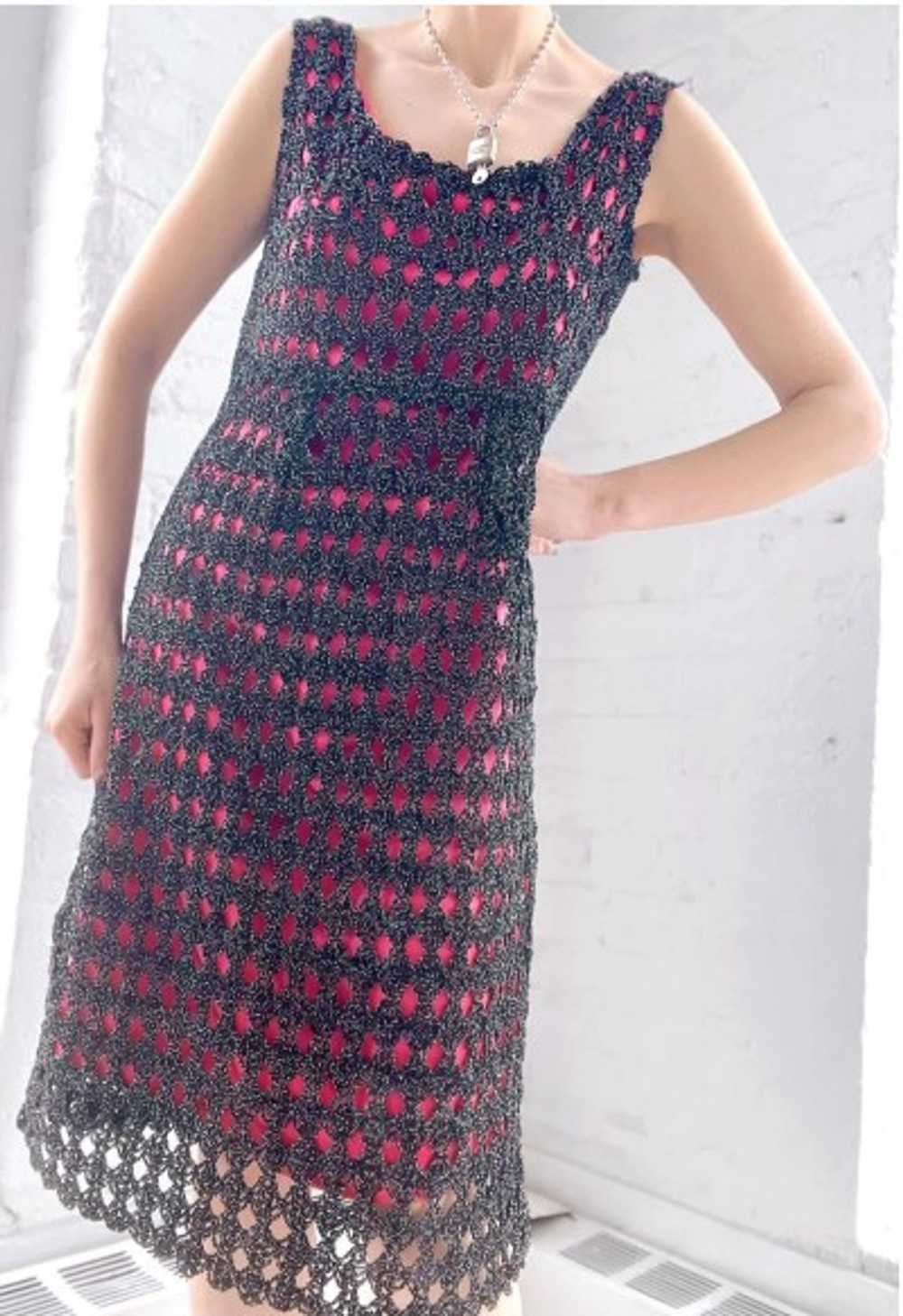 60s glitter fishnet dress - image 3