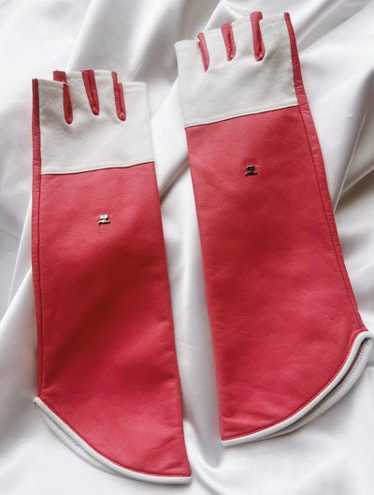 Courrèges leather fingerless gloves - image 1