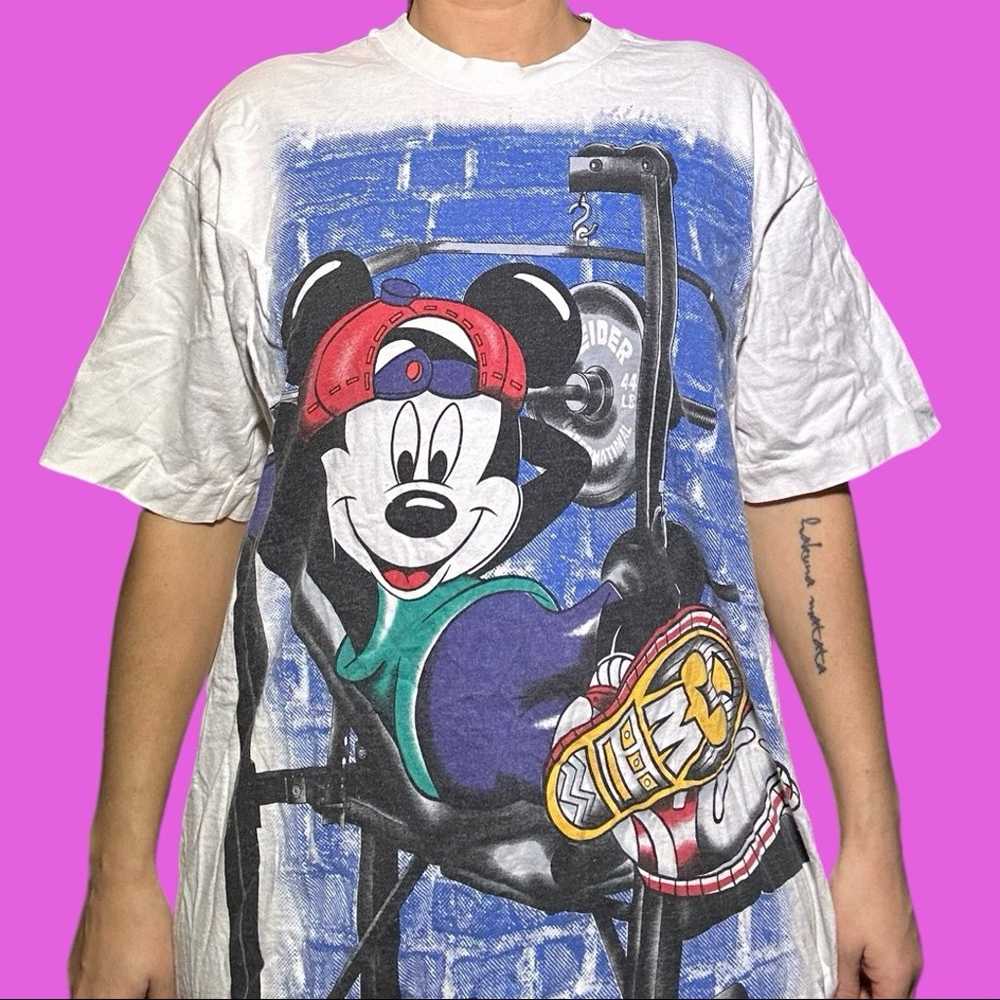 Vintage 90s Mickey Mouse Printed Tee. - image 1