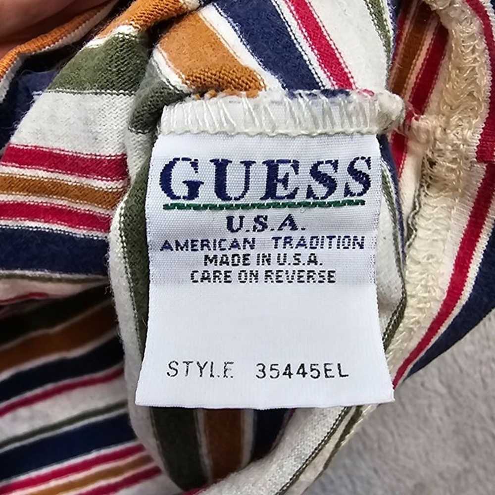 Vintage Guess Shirt Mens Small Multicolor Striped… - image 10