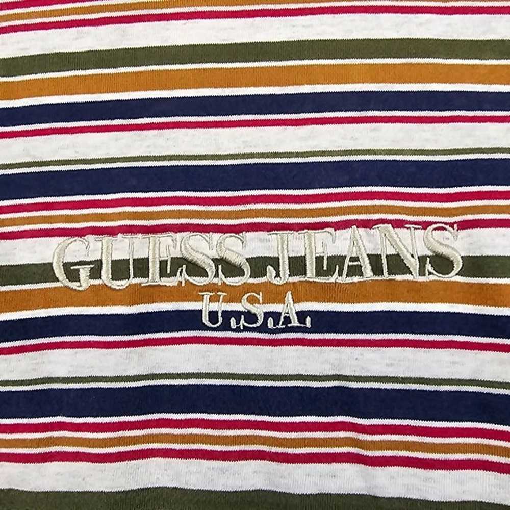 Vintage Guess Shirt Mens Small Multicolor Striped… - image 5