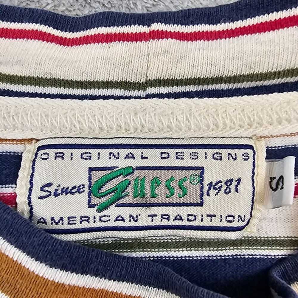 Vintage Guess Shirt Mens Small Multicolor Striped… - image 8