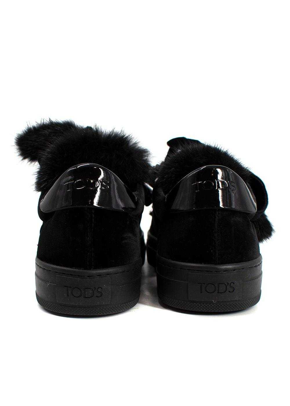 Managed by hewi Tod's Black Velvet Trainers with … - image 3