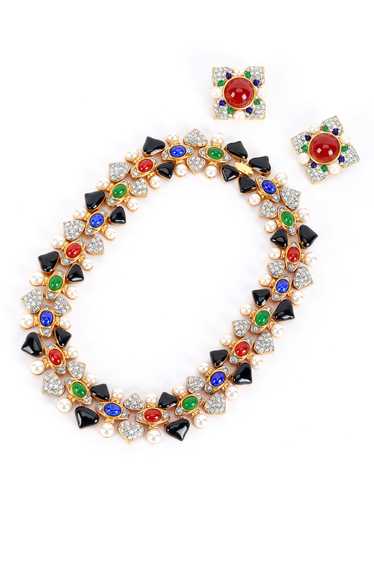 CRAFT Multi-stone Collar Necklace & Earring Set