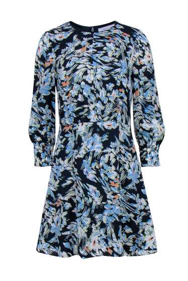 Reiss - Navy w/ Multicolor Abstract Floral Print A