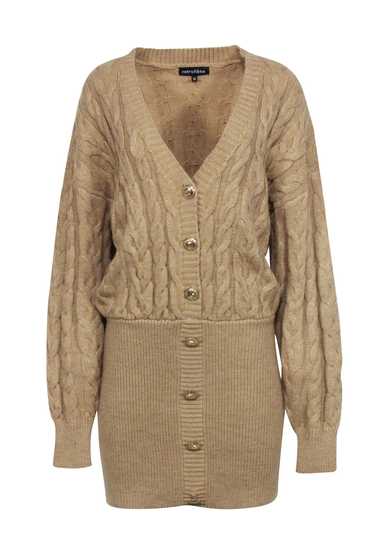 Retrofete - Beige Cable Knit Sweater Dress Sz M - image 1