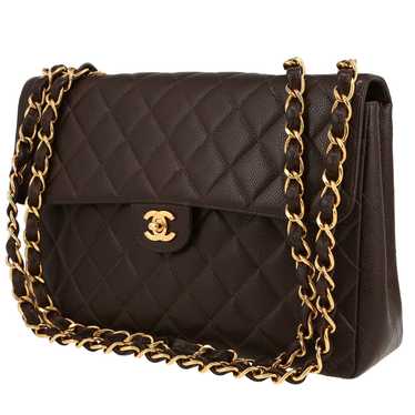 Chanel Timeless Jumbo handbag in brown quilted gr… - image 1