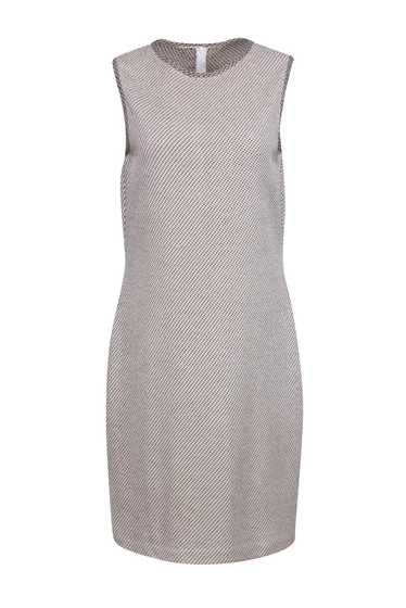 St John - Ivory Sleeveless Sheath Dress w/ Black … - image 1