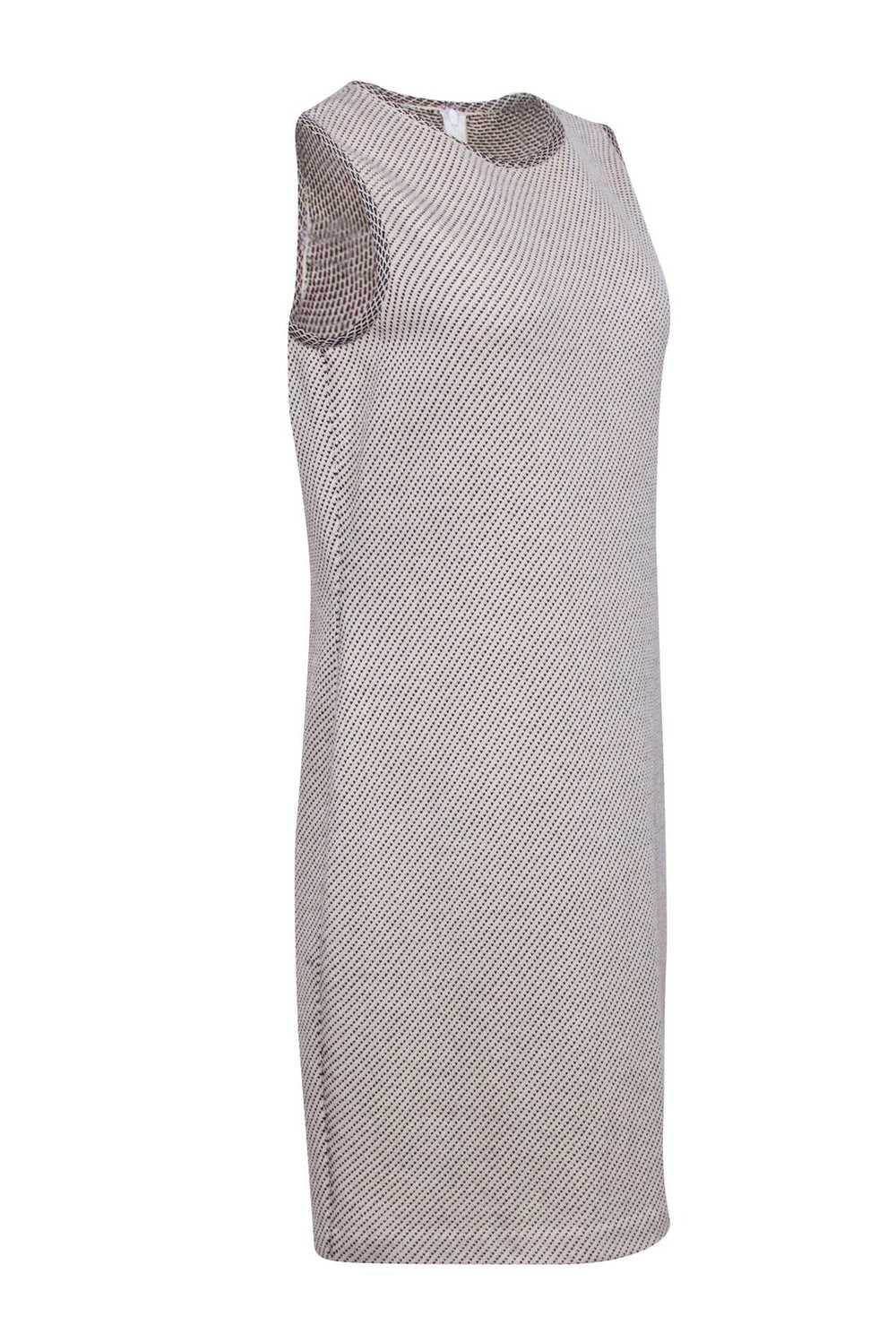 St John - Ivory Sleeveless Sheath Dress w/ Black … - image 2