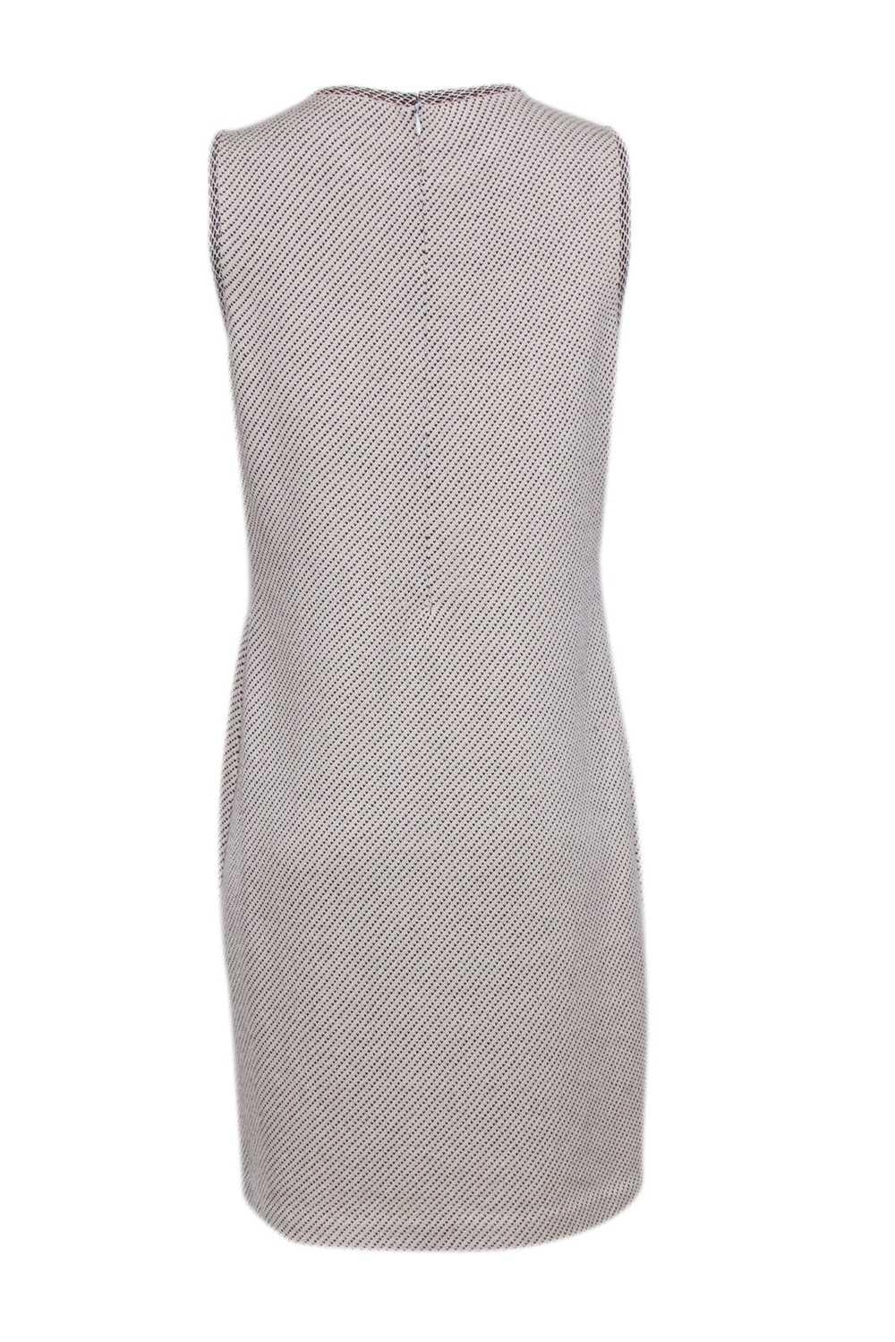 St John - Ivory Sleeveless Sheath Dress w/ Black … - image 3