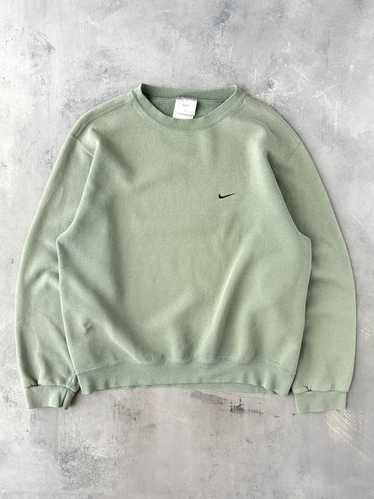 Green Nike Essential Sweatshirt Y2K - Medium