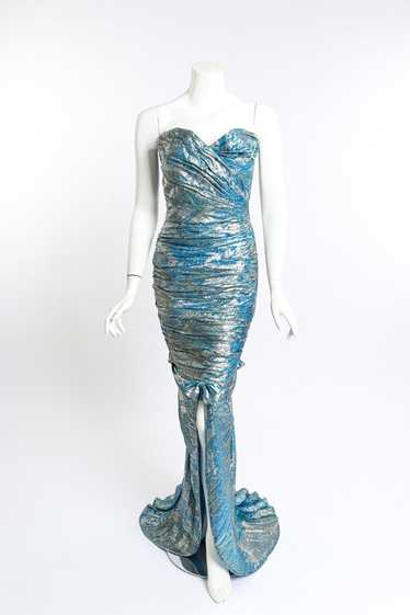 EMANUEL UNGARO Metallic Mermaid Gown