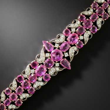 Pink Sapphire and Diamond Bracelet