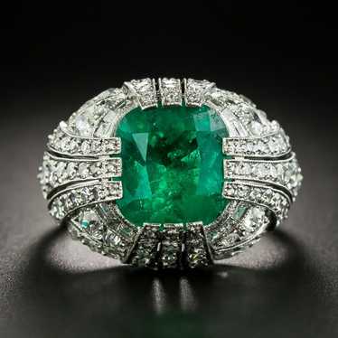 Art Deco 5.50 Carat Emerald and Diamond Ring - GIA - image 1