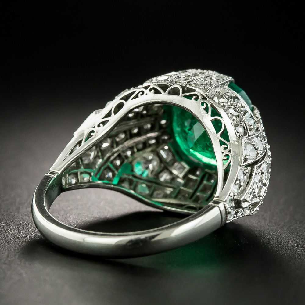 Art Deco 5.50 Carat Emerald and Diamond Ring - GIA - image 4