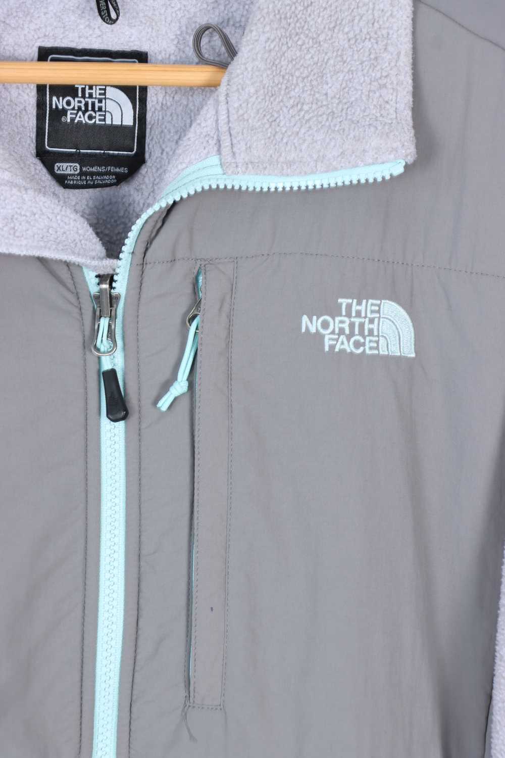 THE NORTH FACE Grey & Teal Panel Fleece Jacket (W… - image 2