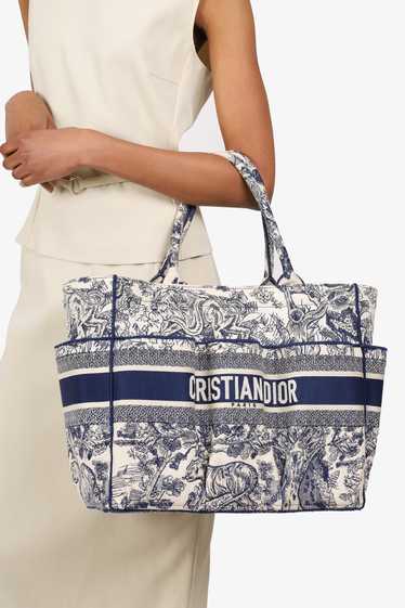 Christian Dior 2020 Navy/White Canvas Embroidered… - image 1