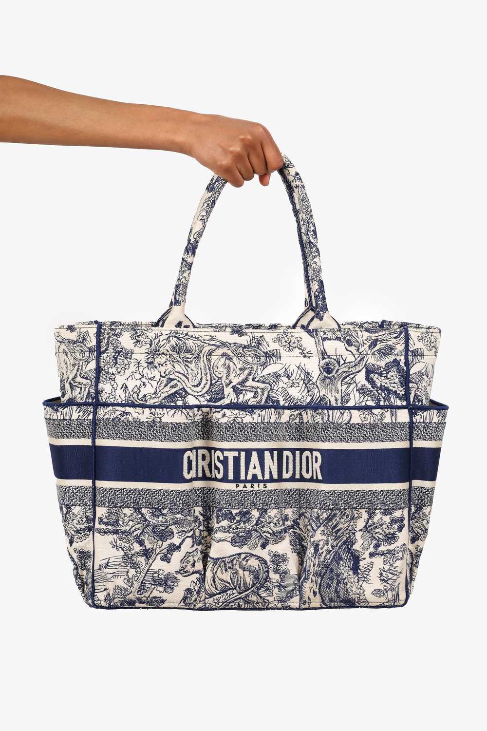Christian Dior 2020 Navy/White Canvas Embroidered… - image 2