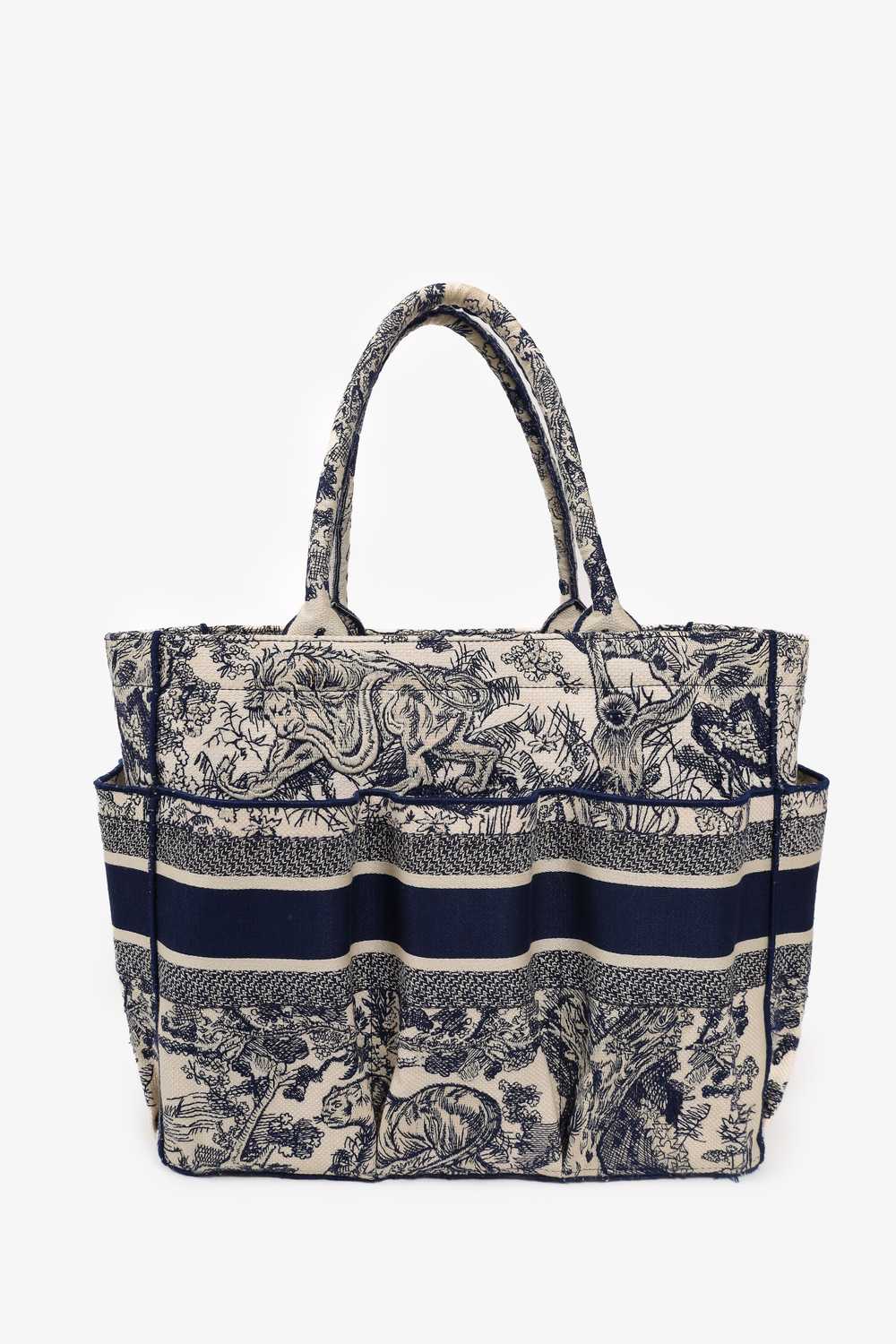 Christian Dior 2020 Navy/White Canvas Embroidered… - image 6