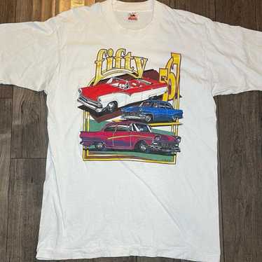 Vintage 90s Fifty 567 Hot Rod 1993 racing T-Shirt… - image 1