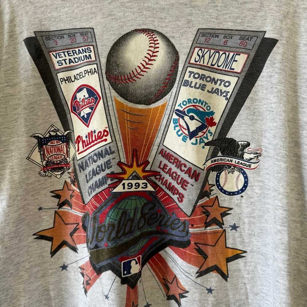 Vintage World Series t shirt 1993 Phillies vs blu… - image 2