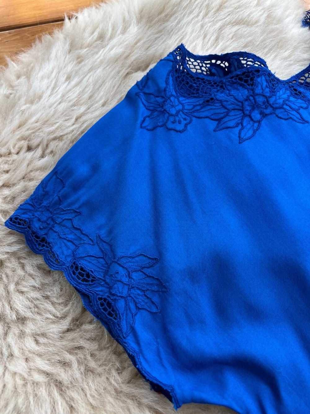 Blue cutwork blouse (L/XL) | Used, Secondhand, Re… - image 2