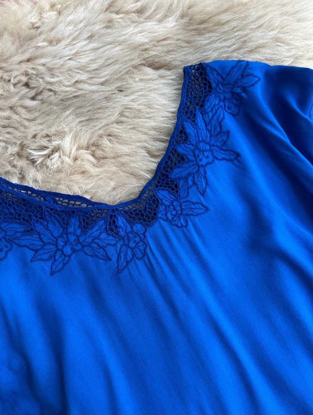 Blue cutwork blouse (L/XL) | Used, Secondhand, Re… - image 3