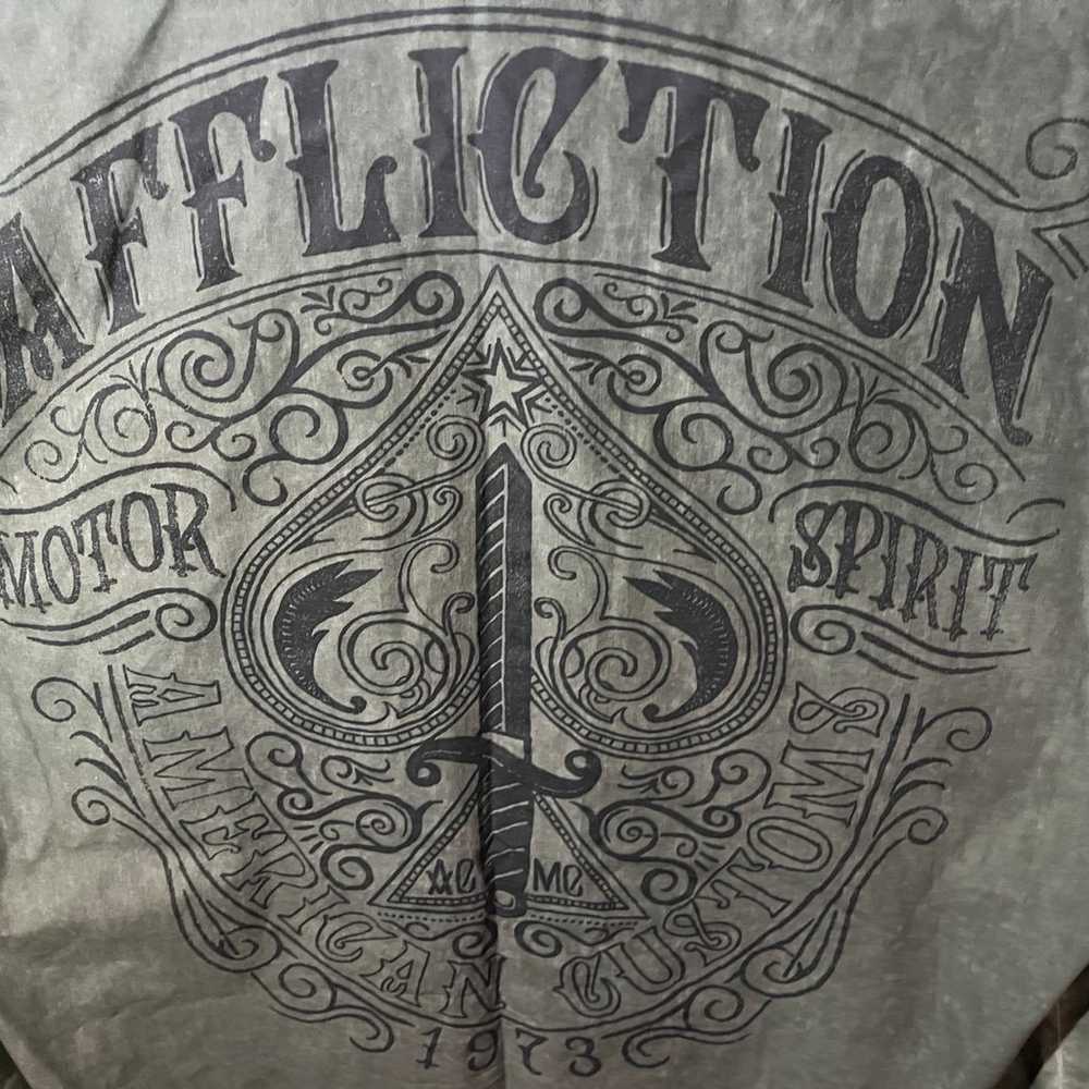 Affliction Black premium army green button up gru… - image 3