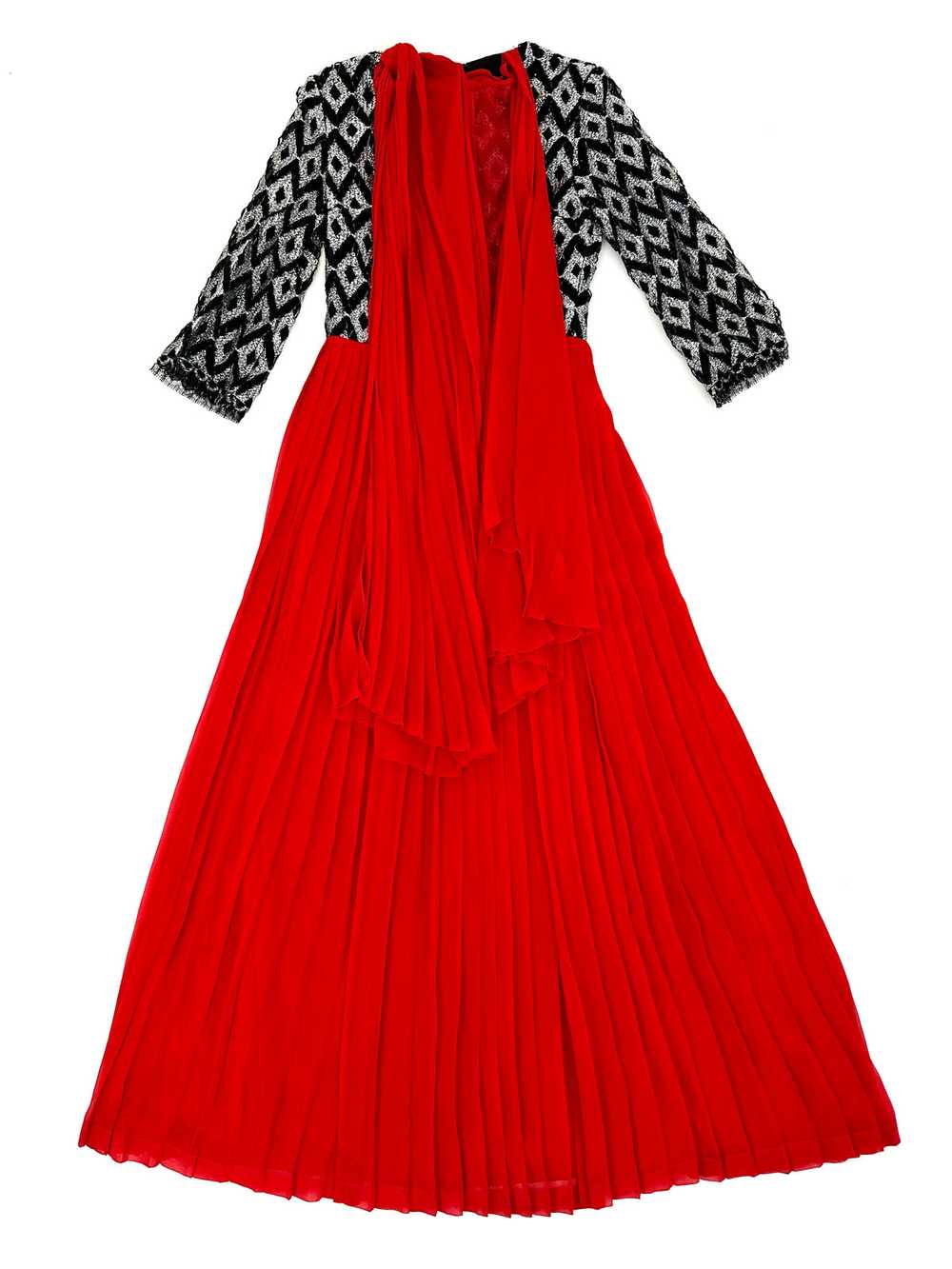 60s Hardy Amies Lurex Diamond Plissé Gown - image 1